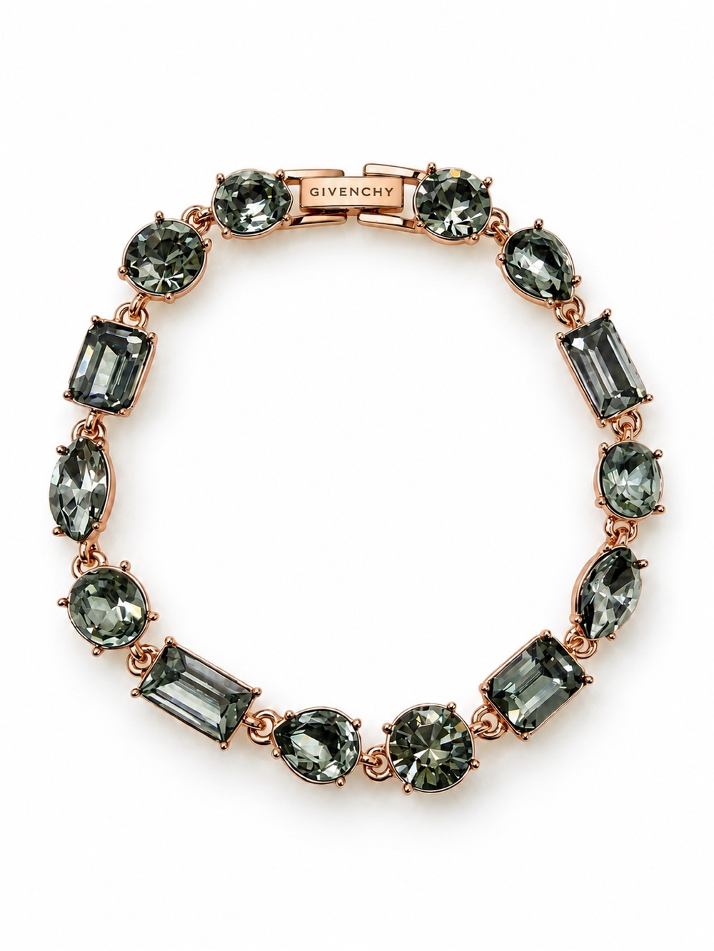 Givenchy Rose Gold Bracelet with Smoky Green Crystals